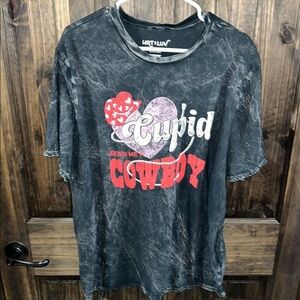 Black Cupid Cowboy Kids T-Shirt